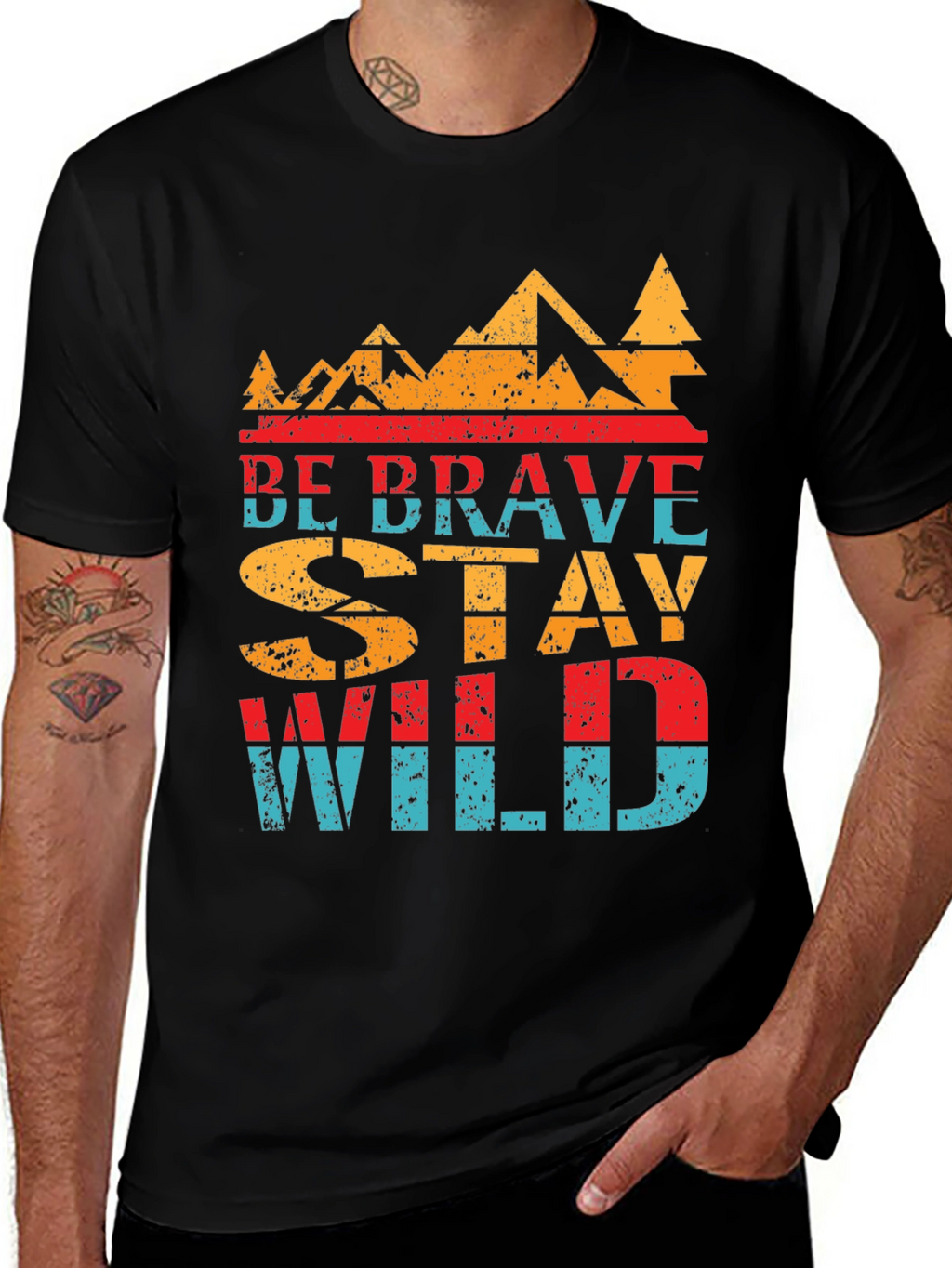 Be Brave Stay Wild Graphic T-Shirt - Adventure Awaits