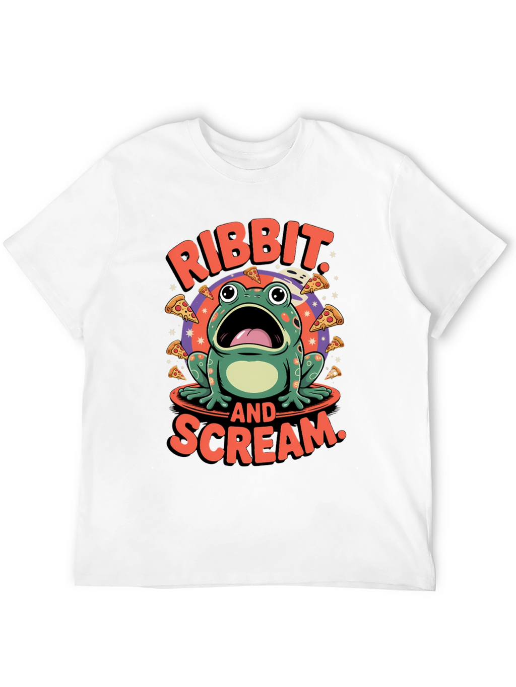Ribbit & Scream T-Shirt - Frog Pizza Funny