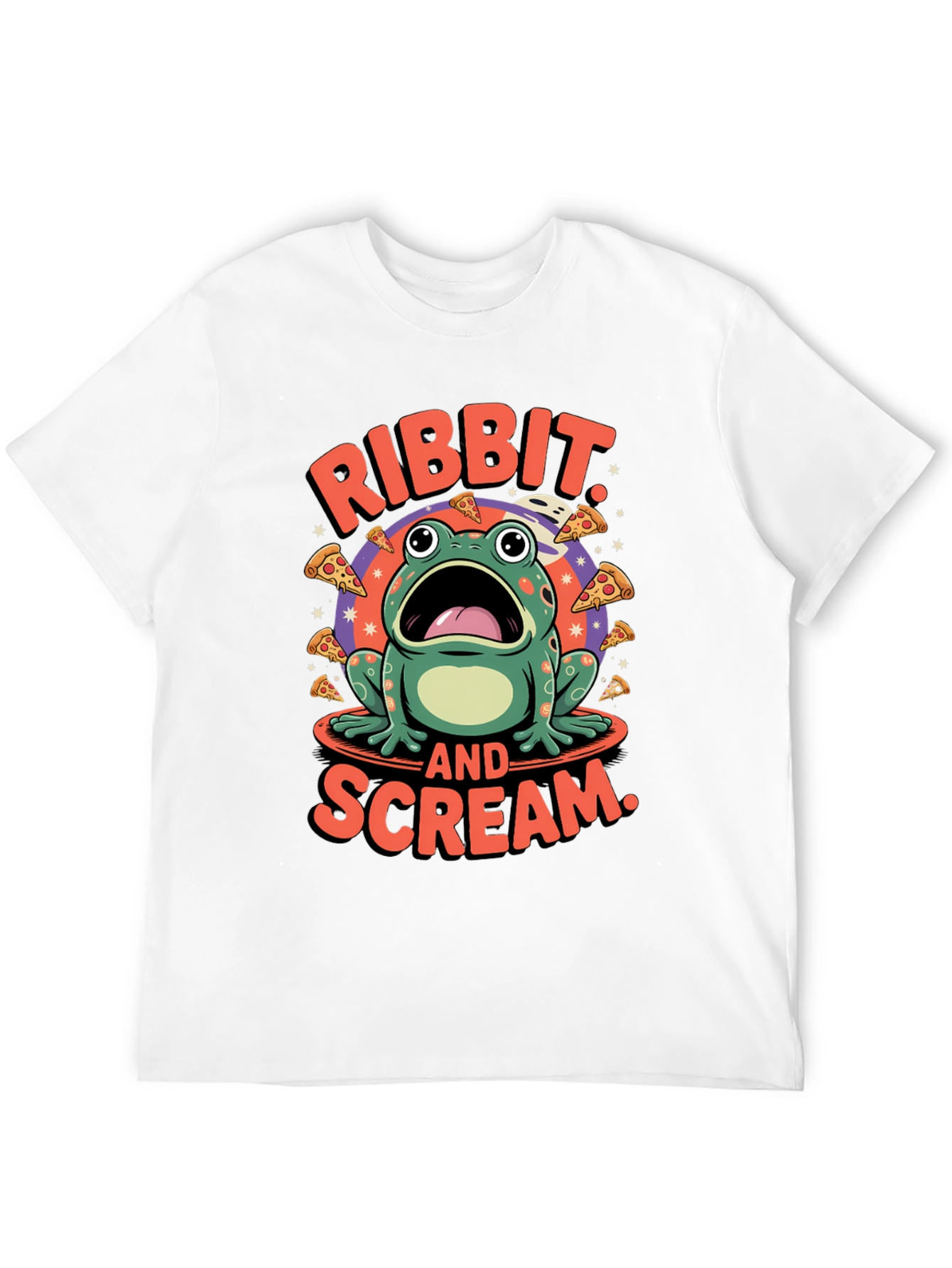 Ribbit & Scream T-Shirt - Frog Pizza Funny