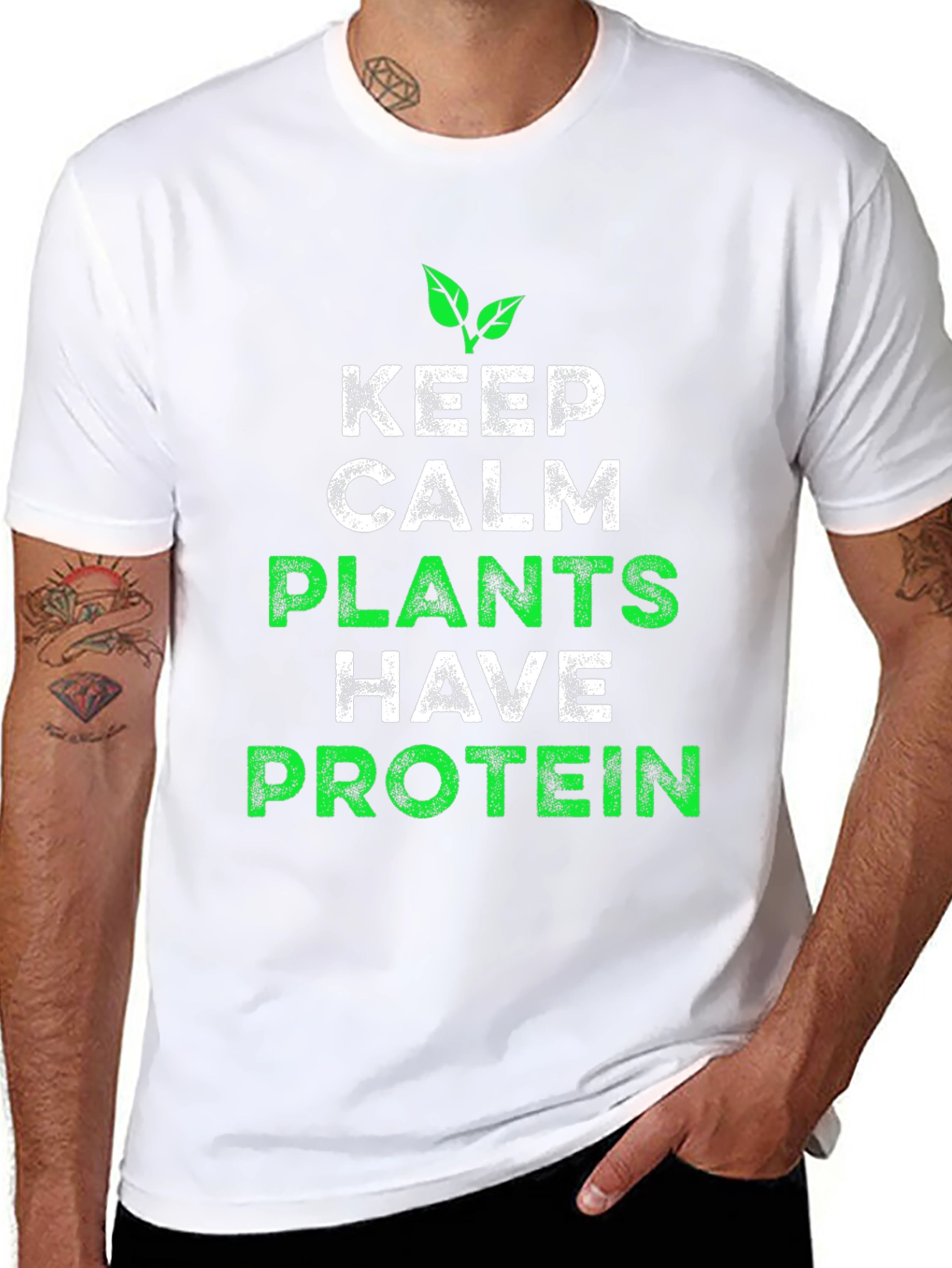 Vegan Protein T-Shirt - Keep Calm Plants Have Protein!