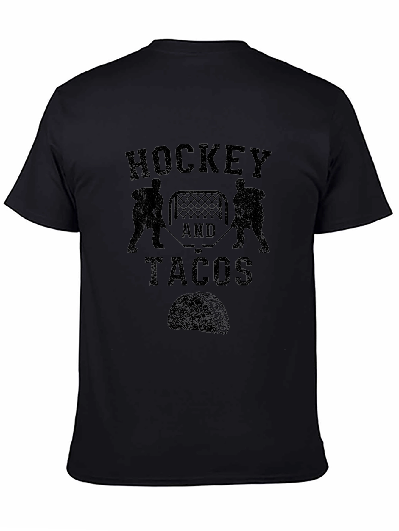 Hockey and Tacos Graphic T-Shirt - Black