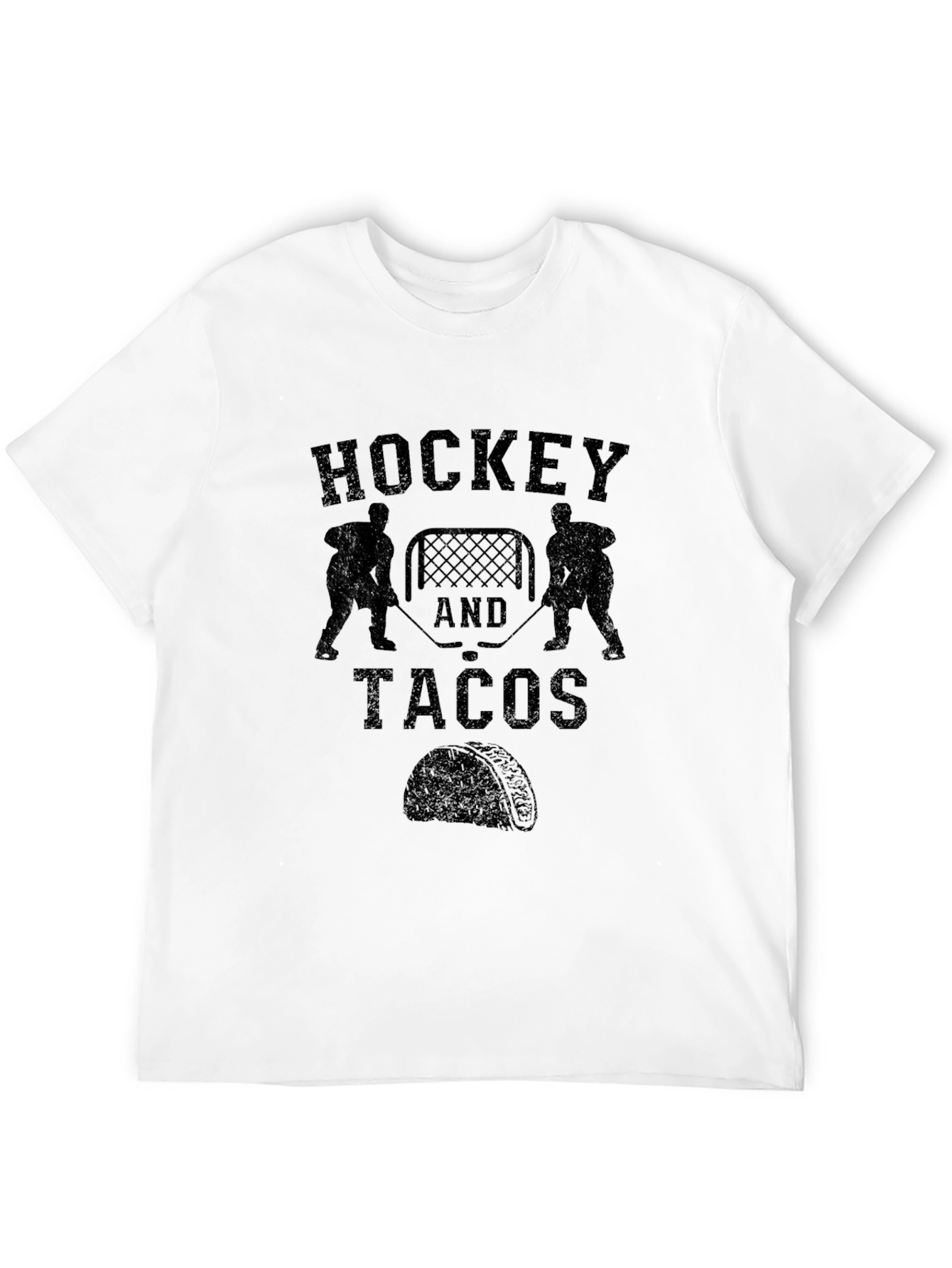Hockey and Tacos Graphic T-Shirt - Black