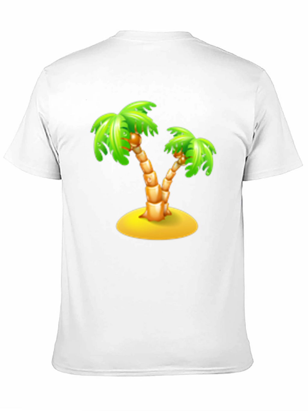Tropical Palm Tree Graphic Tee - Black Cotton T-Shirt