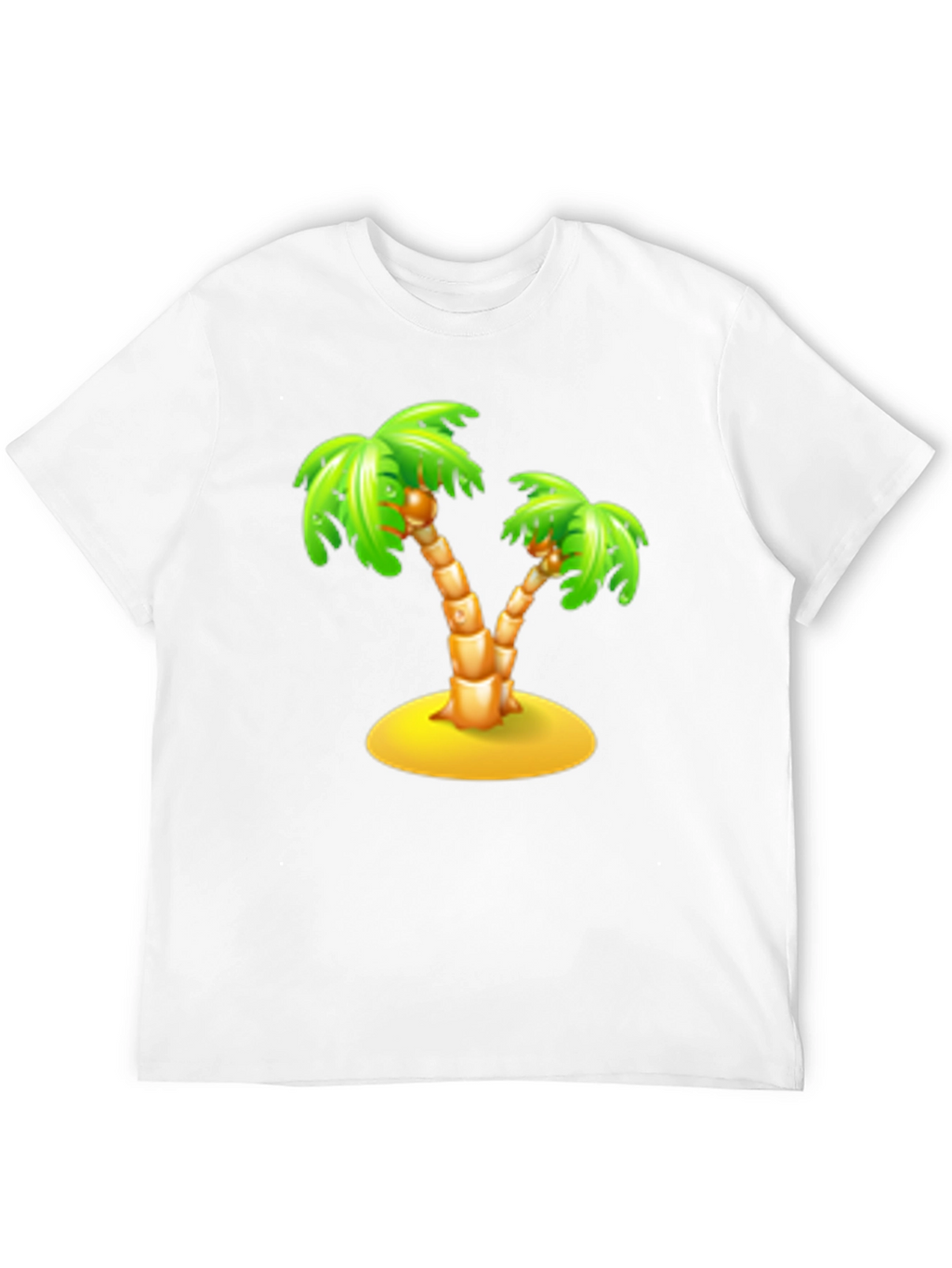 Tropical Palm Tree Graphic Tee - Black Cotton T-Shirt