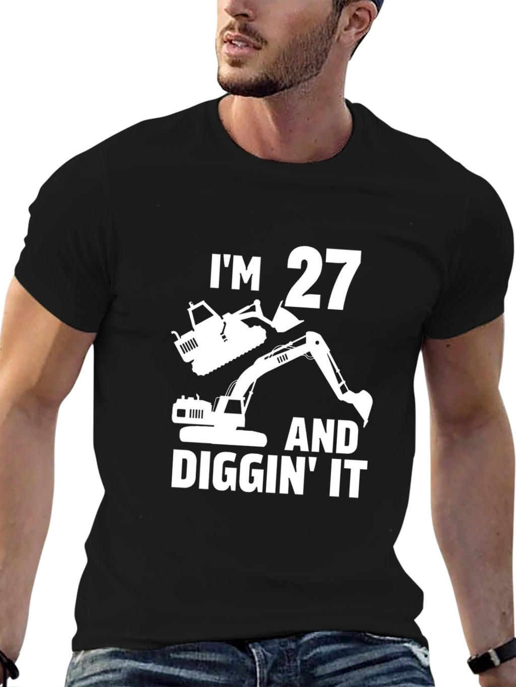 Funny 27th Birthday Excavator T-Shirt