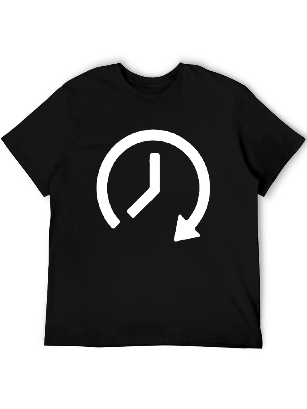 Modern Time Loop Graphic Black Tee