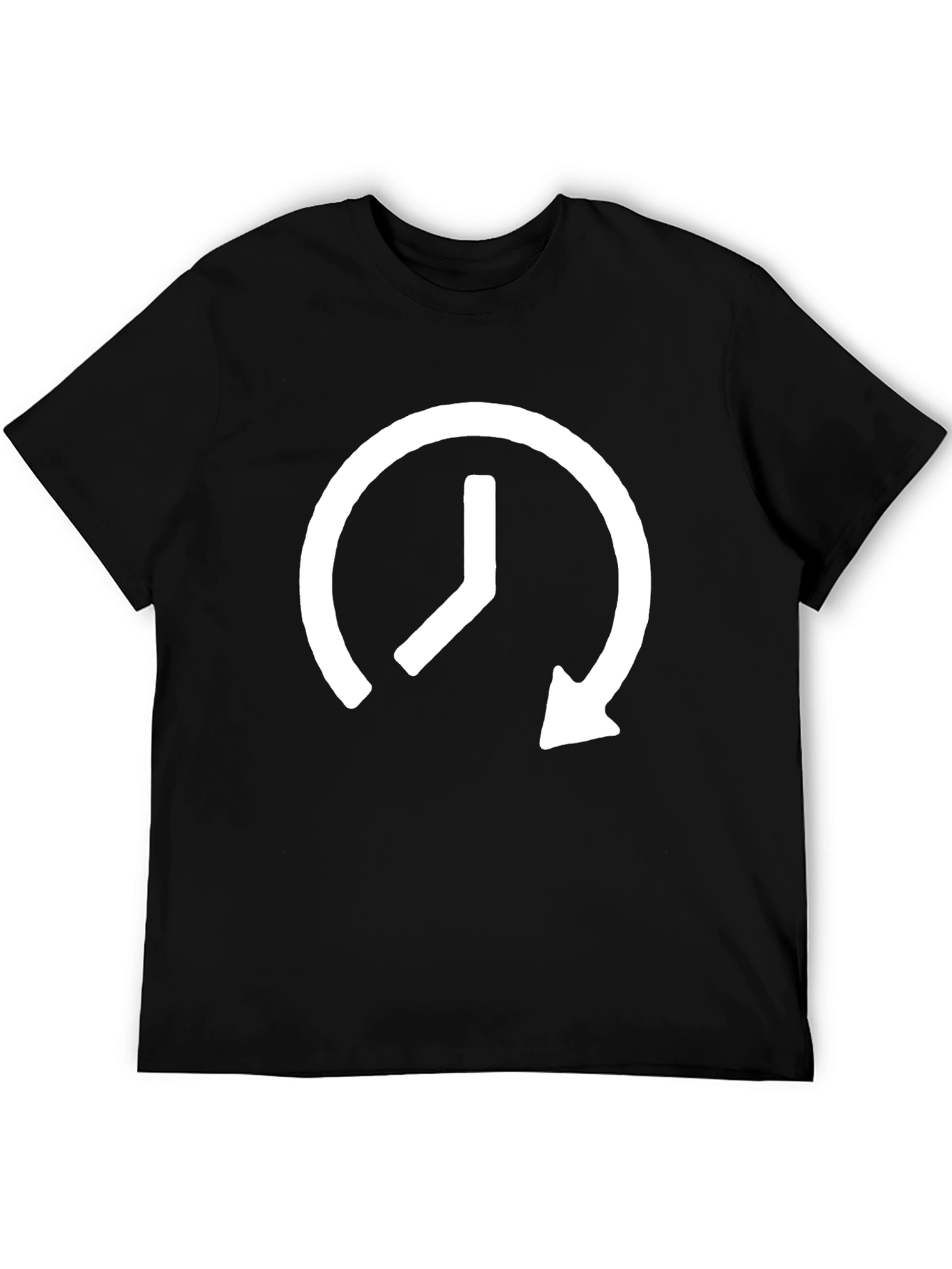 Modern Time Loop Graphic Black Tee