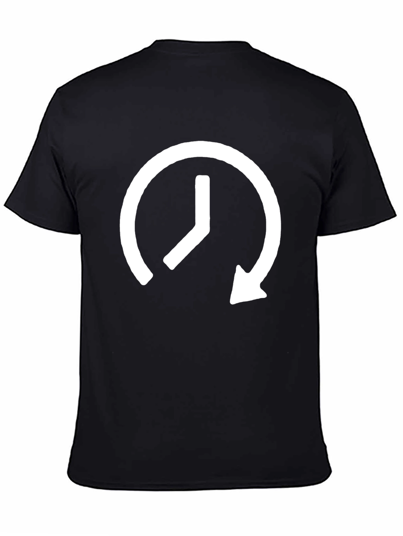 Modern Time Loop Graphic Black Tee