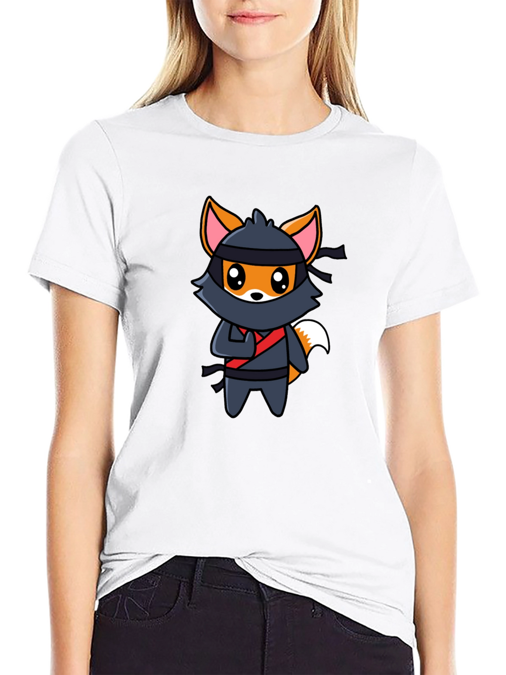 Ninja Fox Graphic T-Shirt - Fun Cartoon Tee