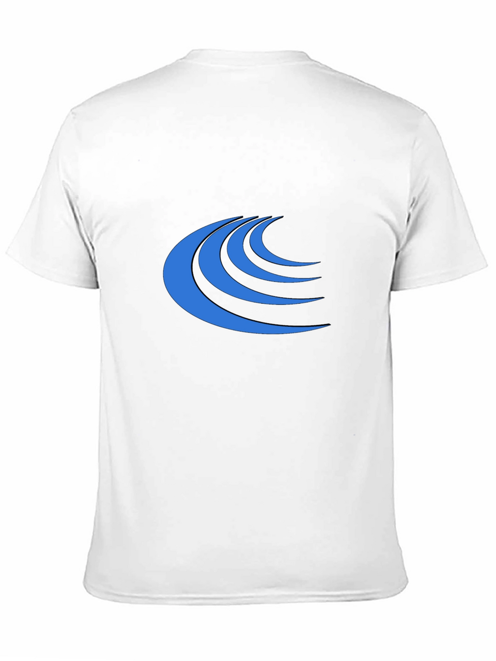 Modern Blue Wave Graphic Black T-Shirt