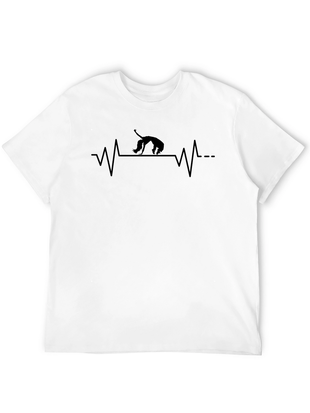 Cat Lover Heartbeat Graphic Tee - Black