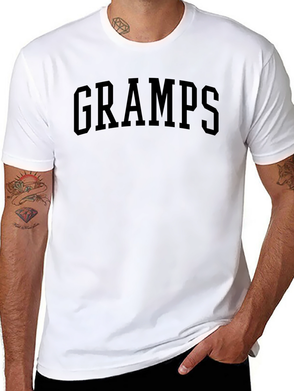Gramps Black Crewneck T-Shirt - Classic & Comfy