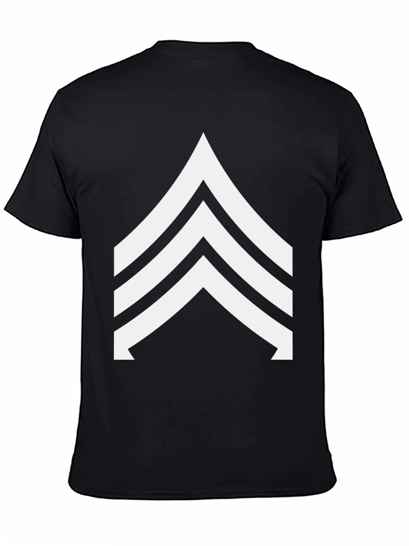 Sergeant Stripes Graphic Tee - Black Cotton Blend T-Shirt