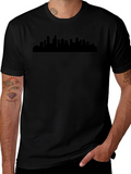 Cityscape Silhouette Black T-Shirt