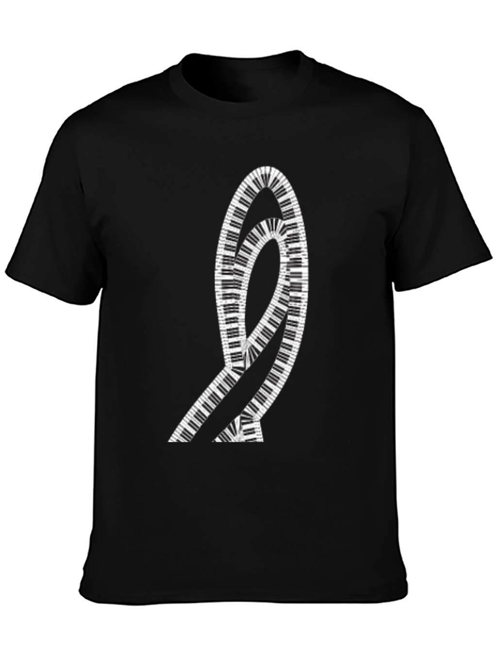 Musical Keys Graphic Tee - Black Cotton T-Shirt