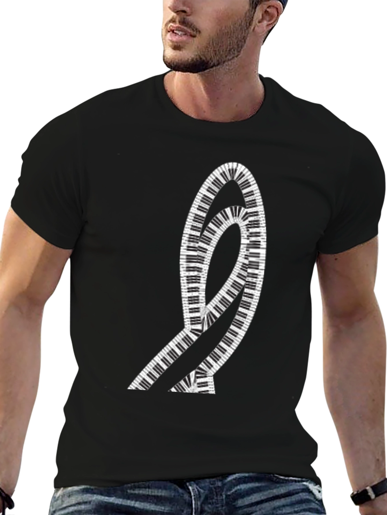 Musical Keys Graphic Tee - Black Cotton T-Shirt