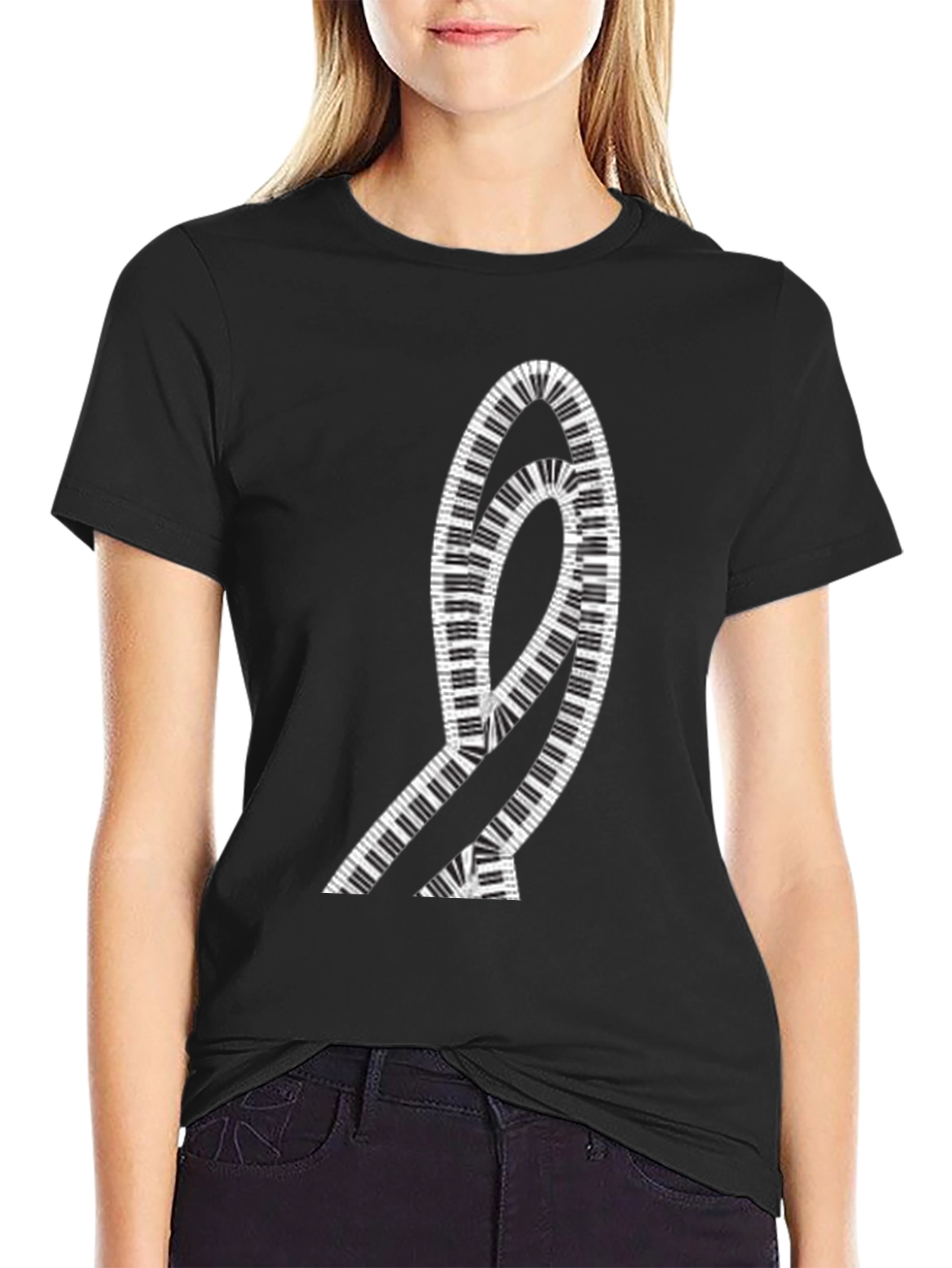 Musical Keys Graphic Tee - Black Cotton T-Shirt