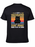 I Got Vaccinated Black Cat T-Shirt