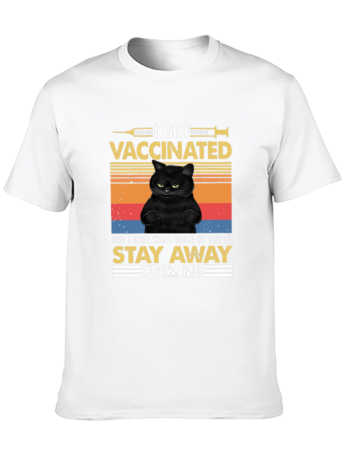 I Got Vaccinated Black Cat T-Shirt