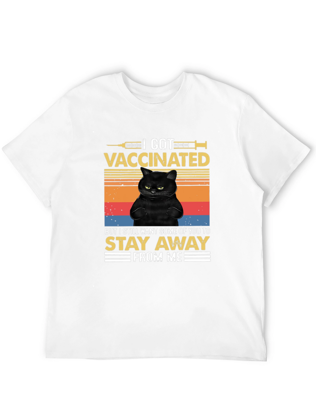 I Got Vaccinated Black Cat T-Shirt