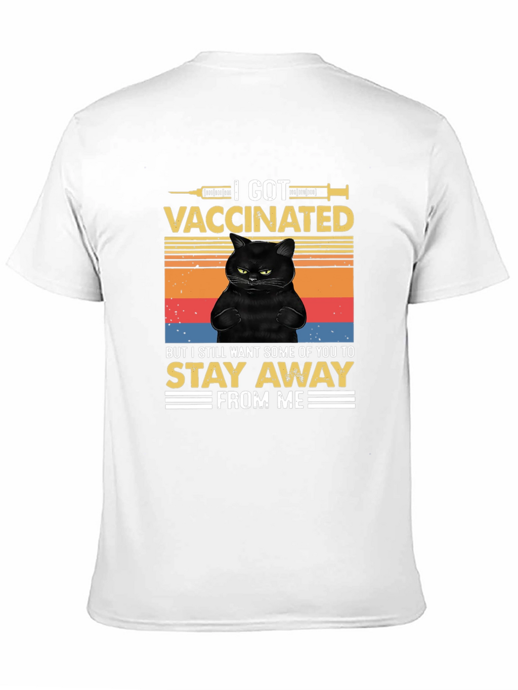 I Got Vaccinated Black Cat T-Shirt