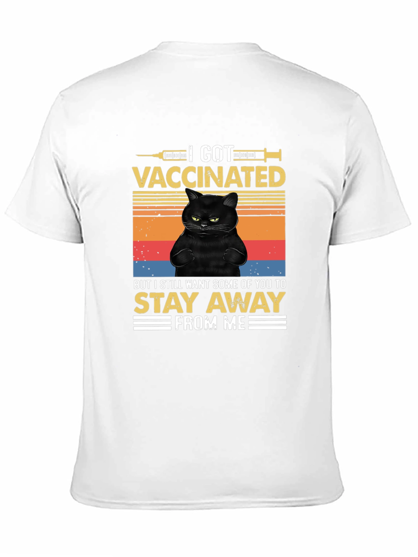 I Got Vaccinated Black Cat T-Shirt