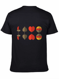 Retro Graphic Tee: Card Suit Fusion