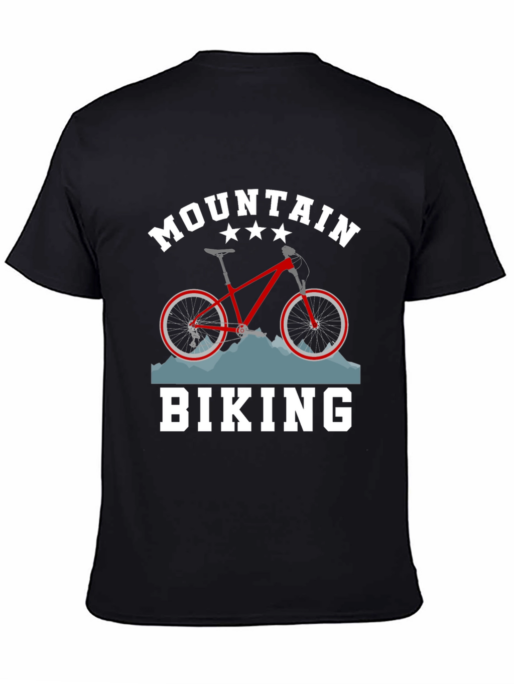 Mountain Biking Graphic T-Shirt - Black