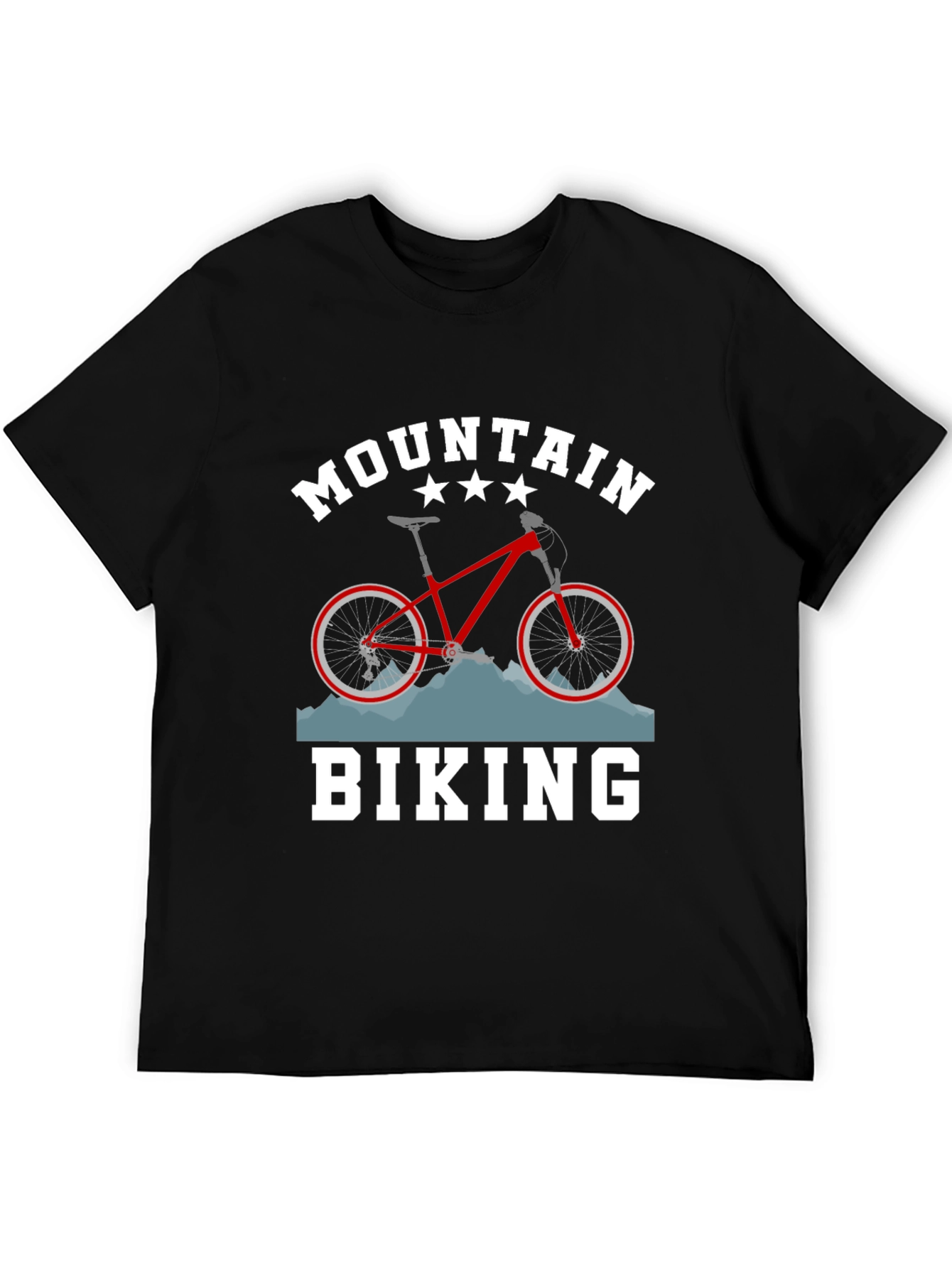 Mountain Biking Graphic T-Shirt - Black