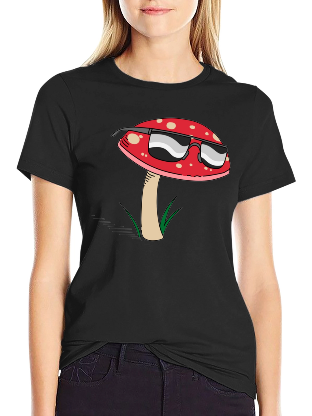 Cool Mushroom Graphic T-Shirt - Black Cotton Tee