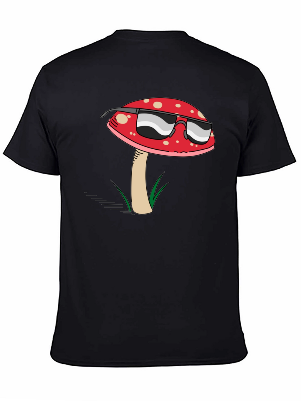 Cool Mushroom Graphic T-Shirt - Black Cotton Tee