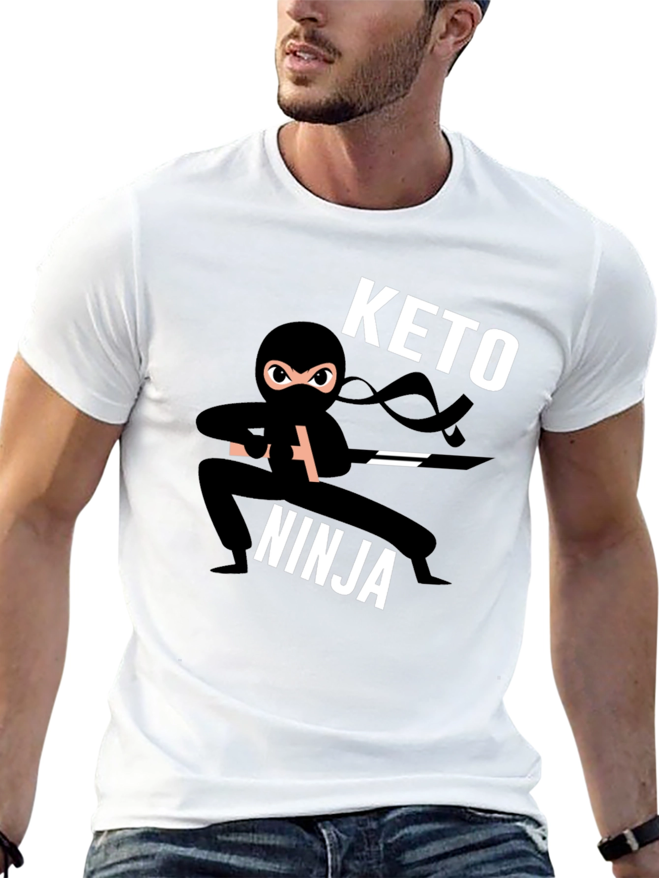 Keto Ninja Black T-Shirt - Mens Graphic Tee