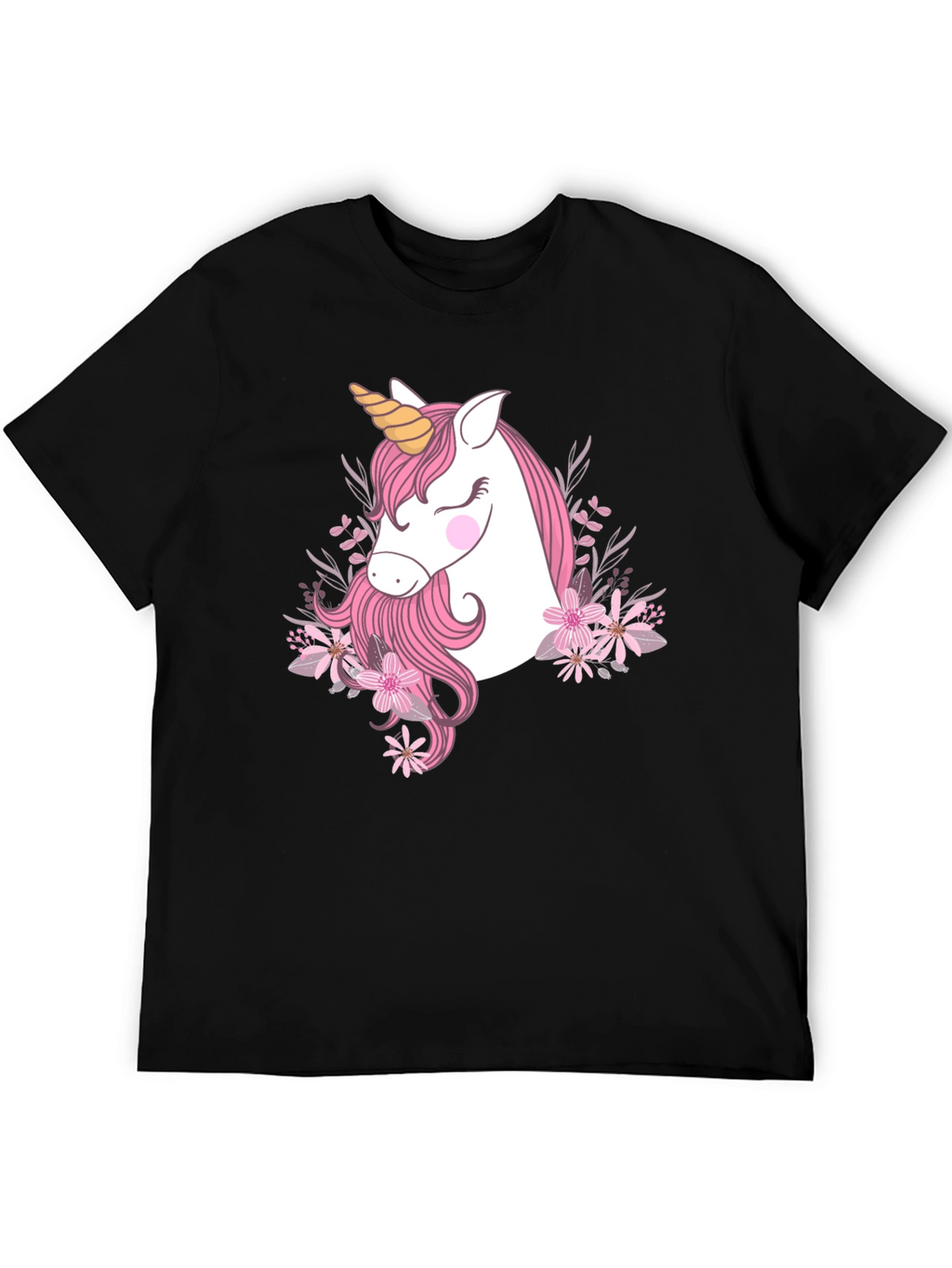 Unicorn Floral Graphic Print T-Shirt