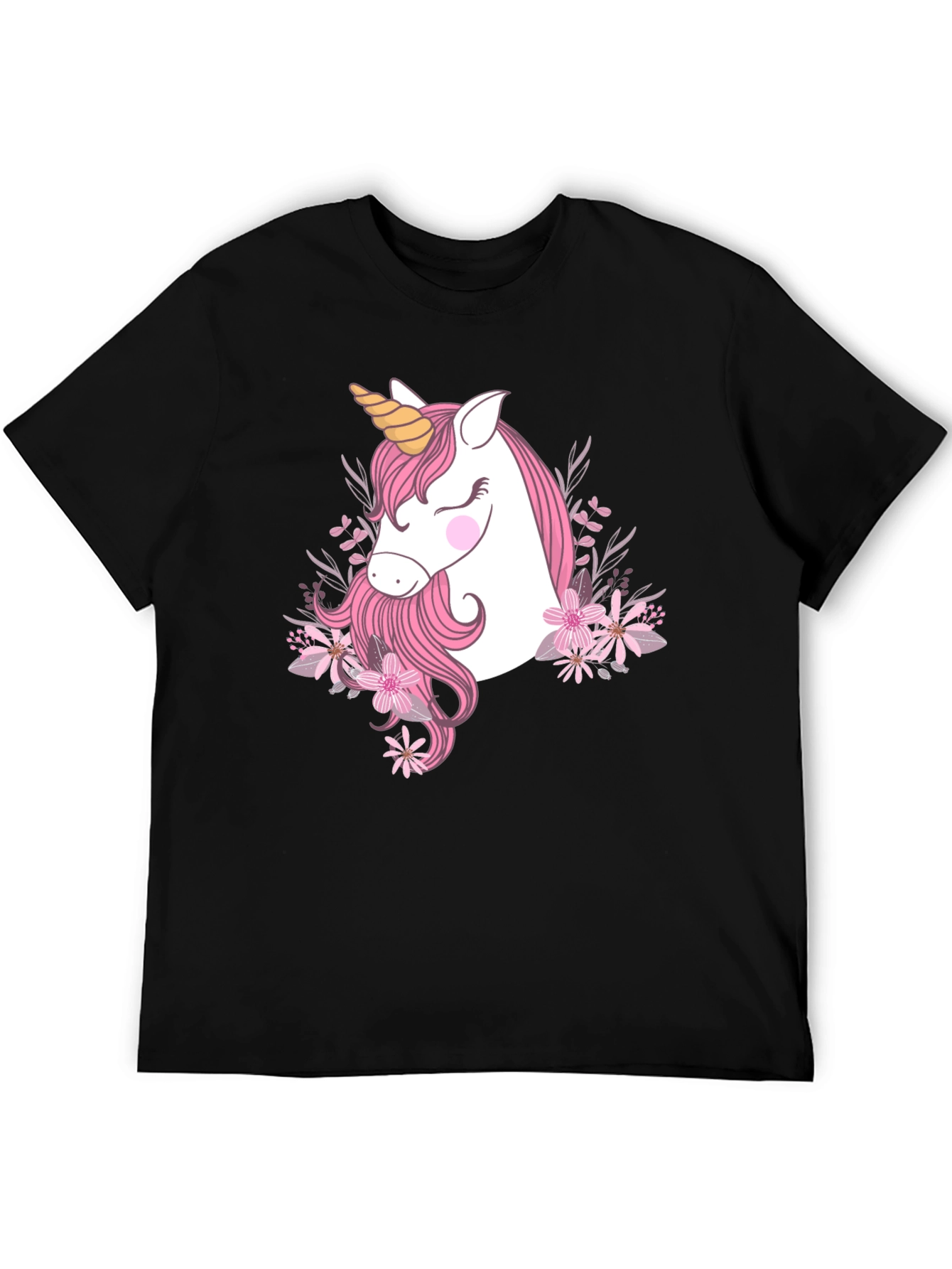 Unicorn Floral Graphic Print T-Shirt