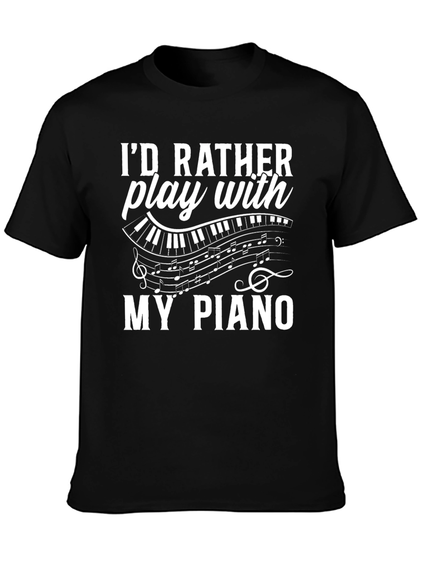 Id Rather Play My Piano Graphic Tee