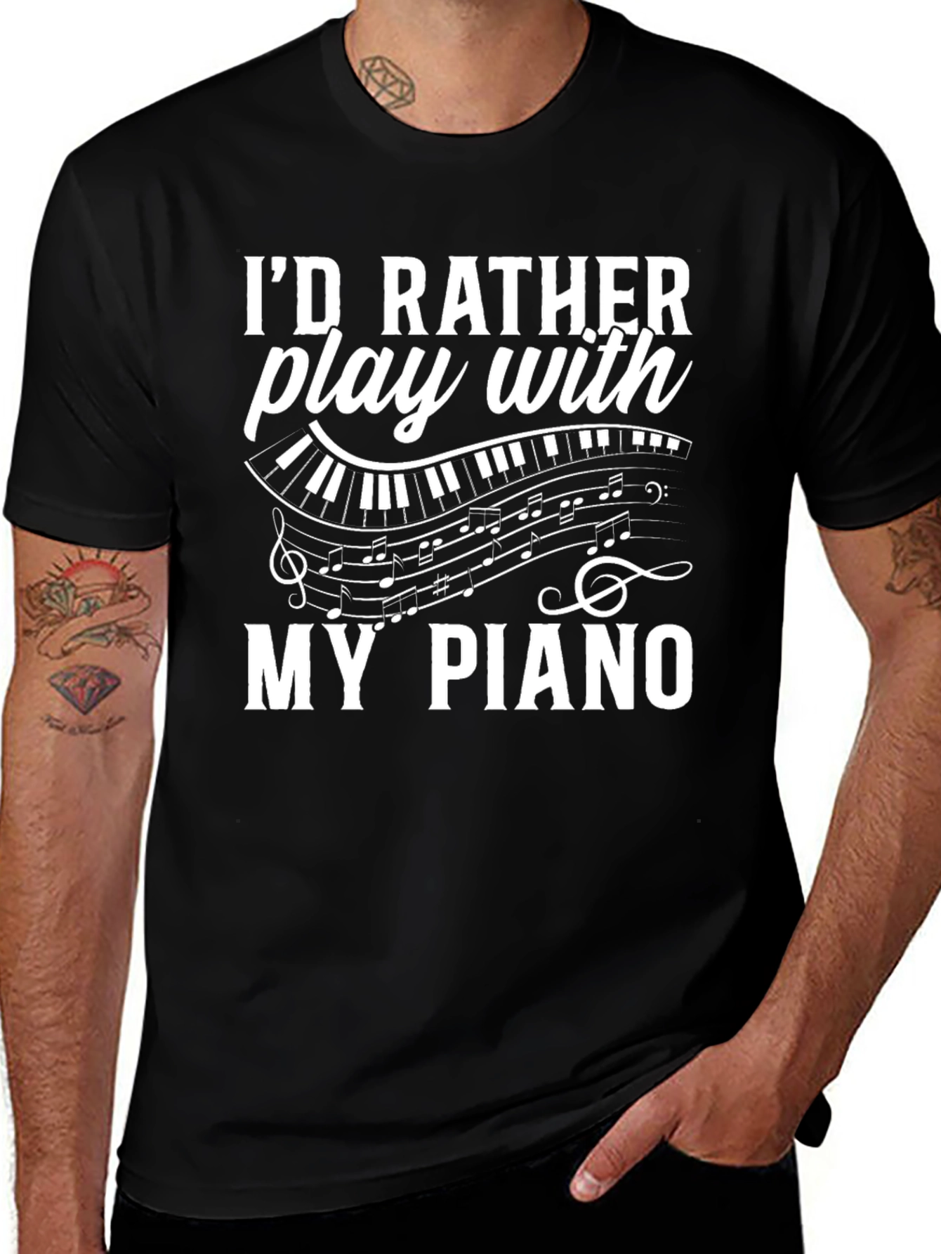 Id Rather Play My Piano Graphic Tee