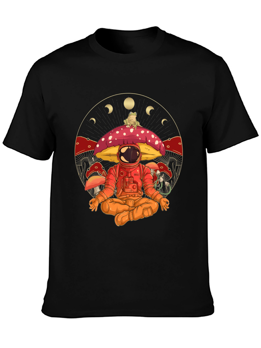 Astronaut Meditating on Mushroom Graphic T-Shirt