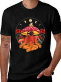 Astronaut Meditating on Mushroom Graphic T-Shirt