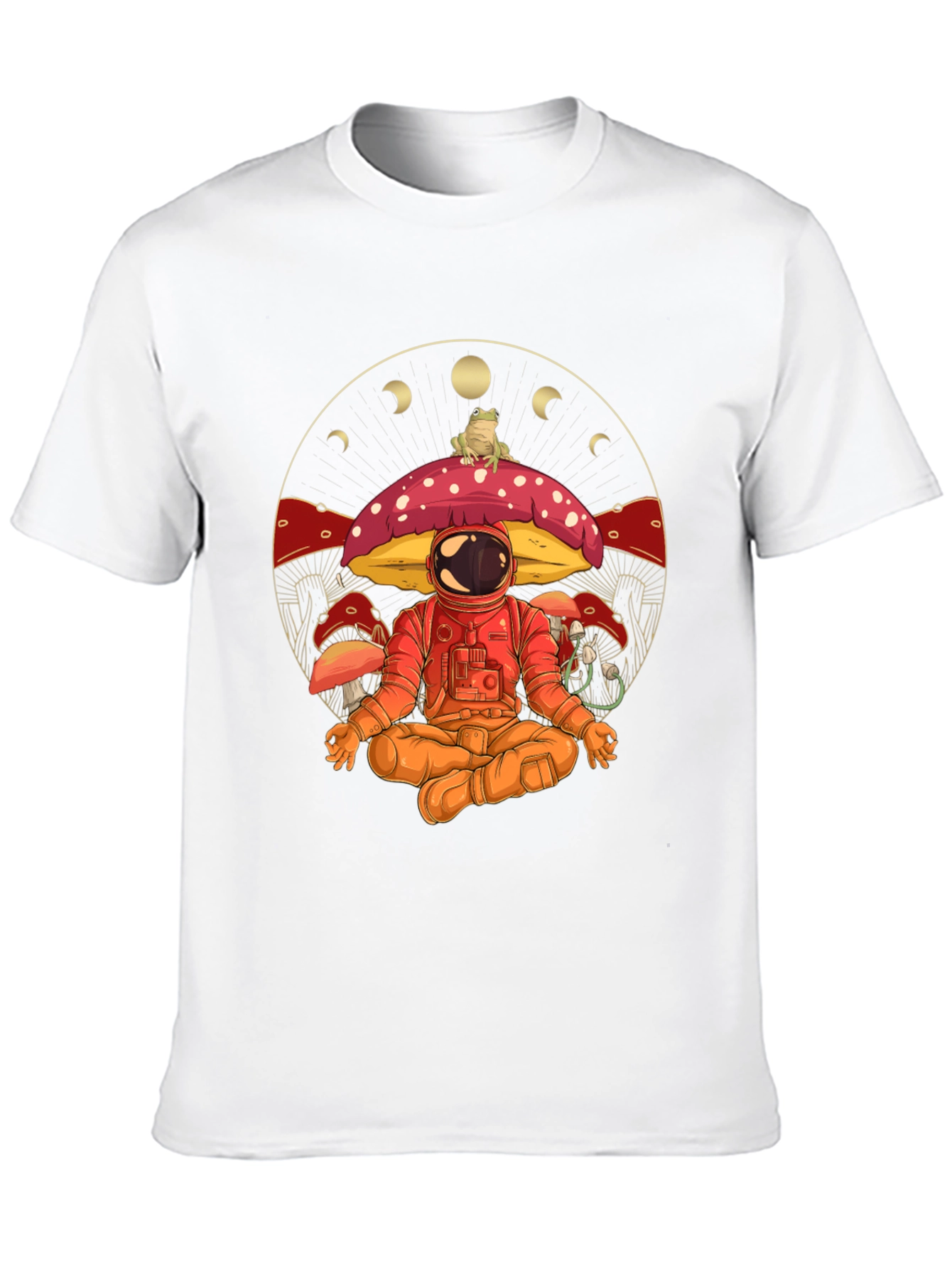 Astronaut Meditating on Mushroom Graphic T-Shirt
