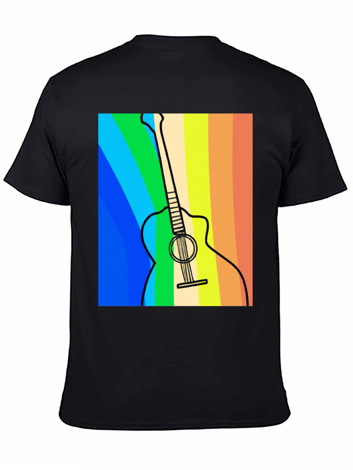 Rainbow Guitar Graphic Tee - Musical Style