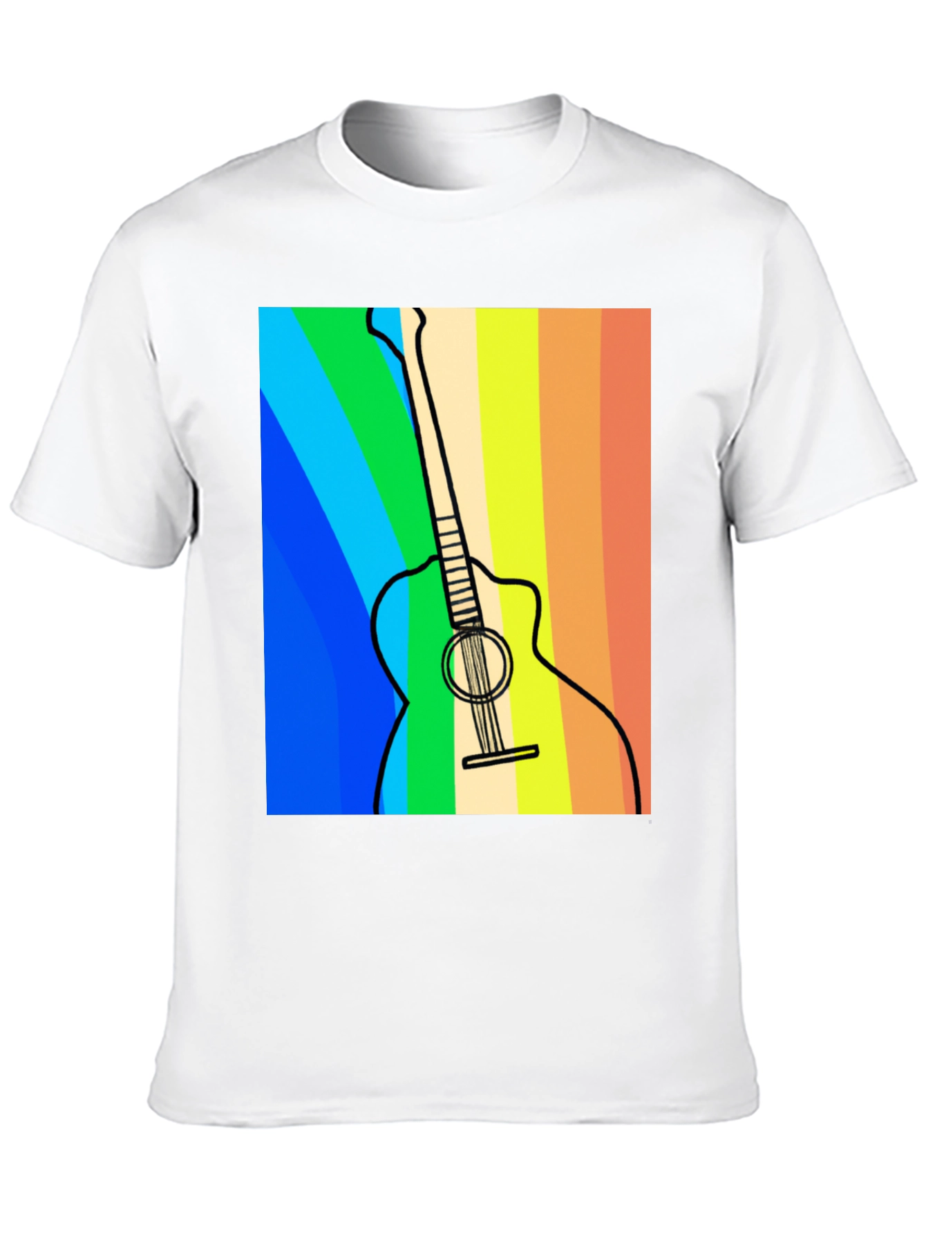 Rainbow Guitar Graphic Tee - Musical Style