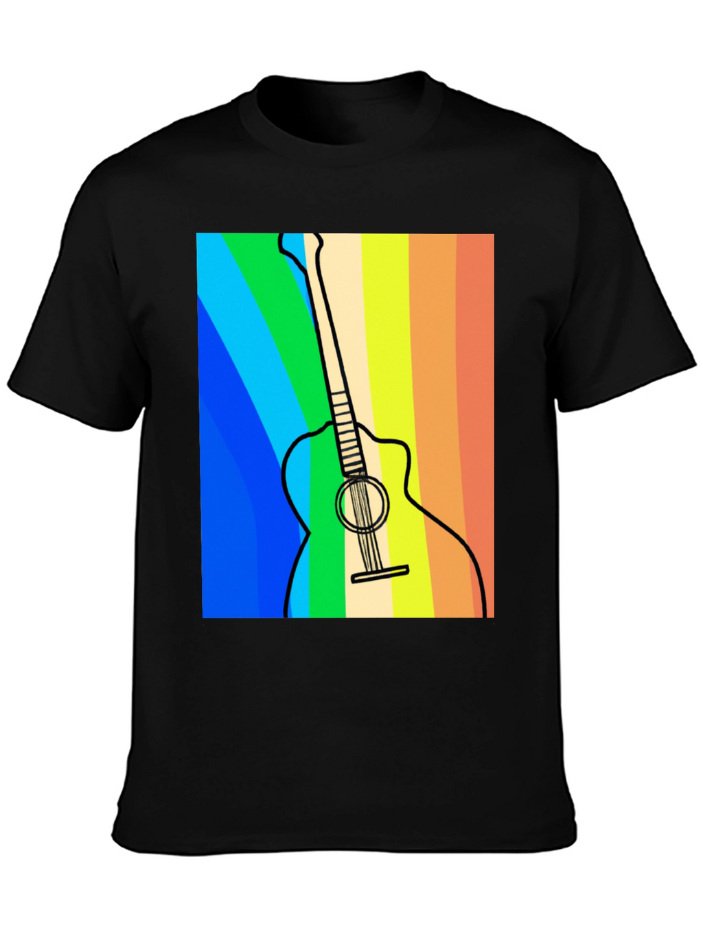 Rainbow Guitar Graphic Tee - Musical Style