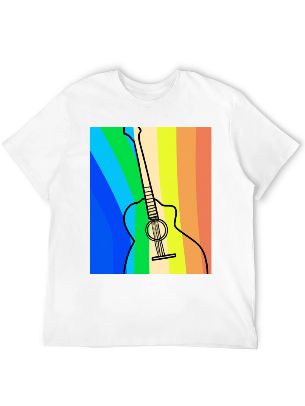 Rainbow Guitar Graphic Tee - Musical Style