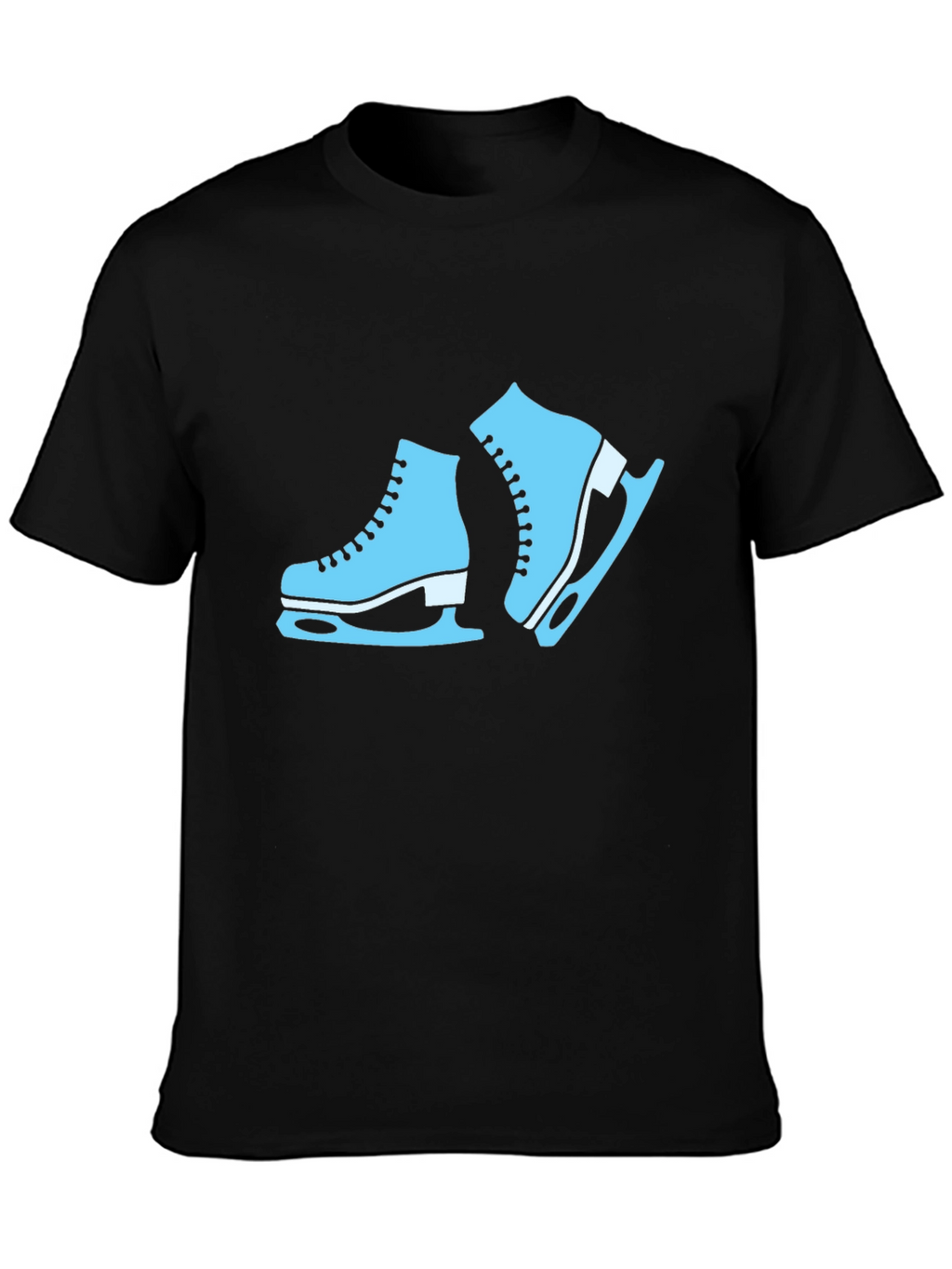 Ice Skate Graphic Tee - Black Cotton Shirt