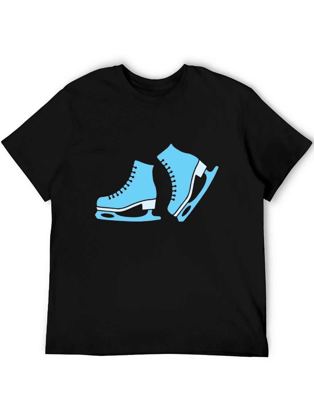 Ice Skate Graphic Tee - Black Cotton Shirt