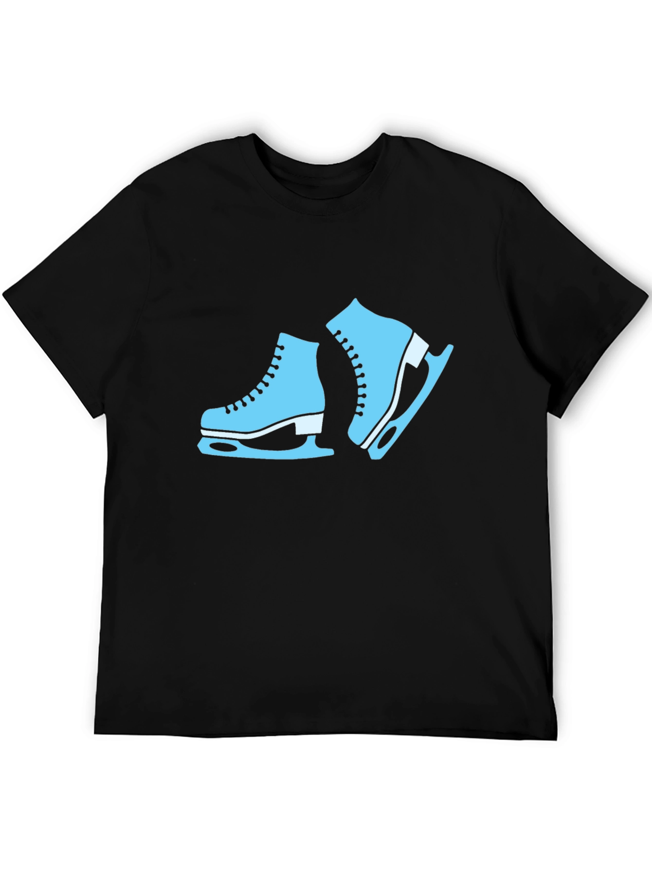 Ice Skate Graphic Tee - Black Cotton Shirt