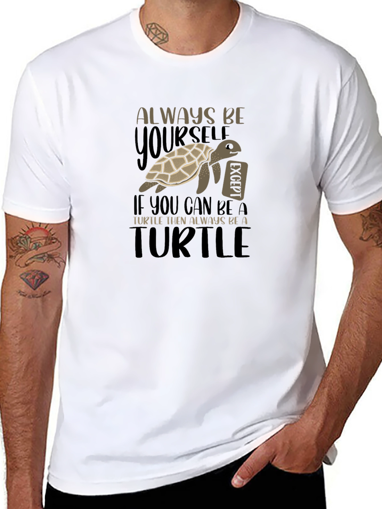 Always Be Yourself Turtle Graphic T-Shirt