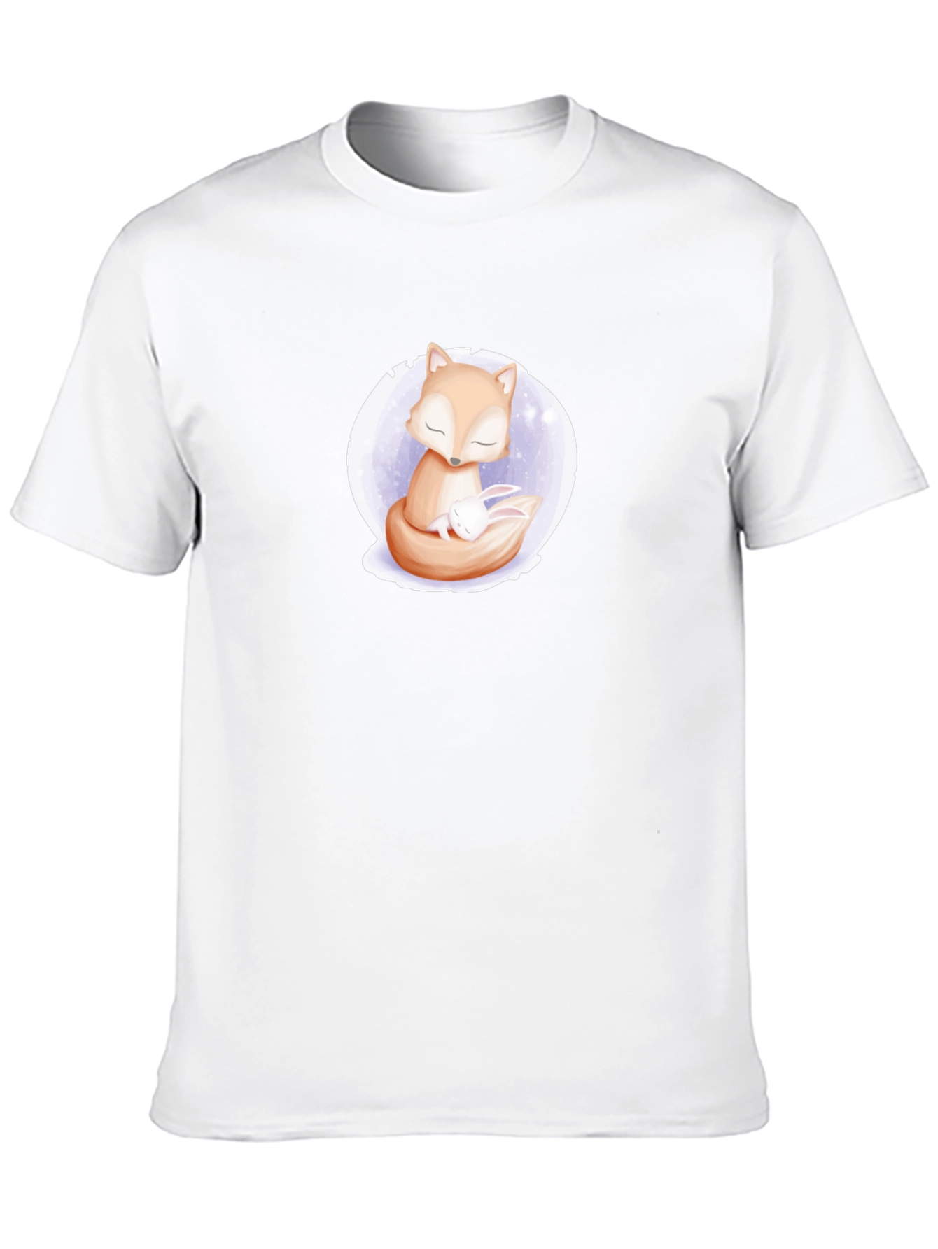 Cute Fox and Bunny Graphic T-Shirt