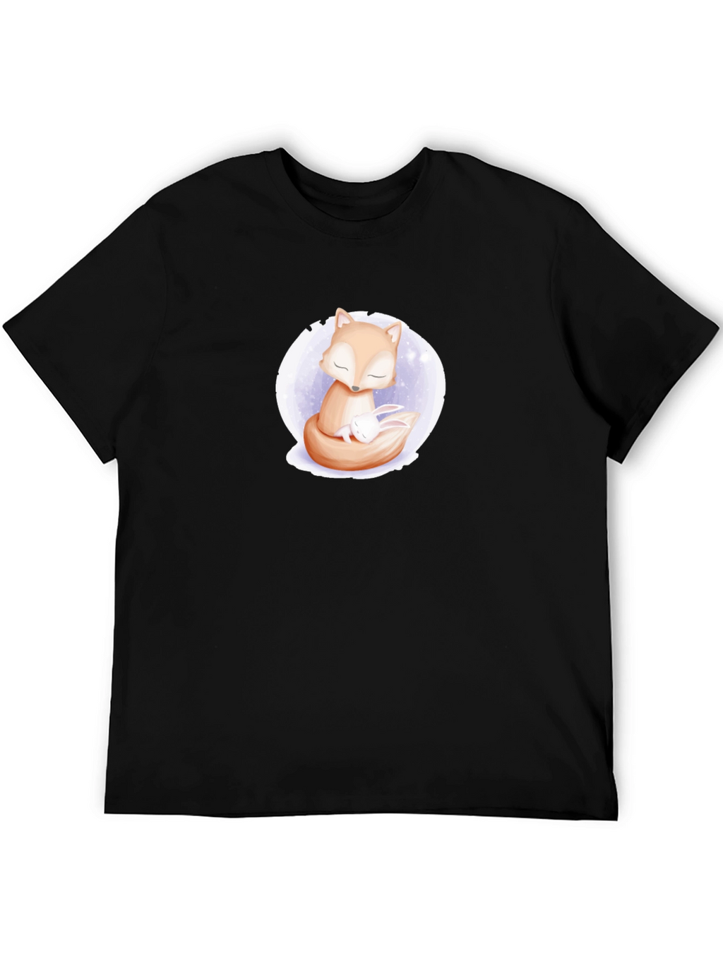 Cute Fox and Bunny Graphic T-Shirt