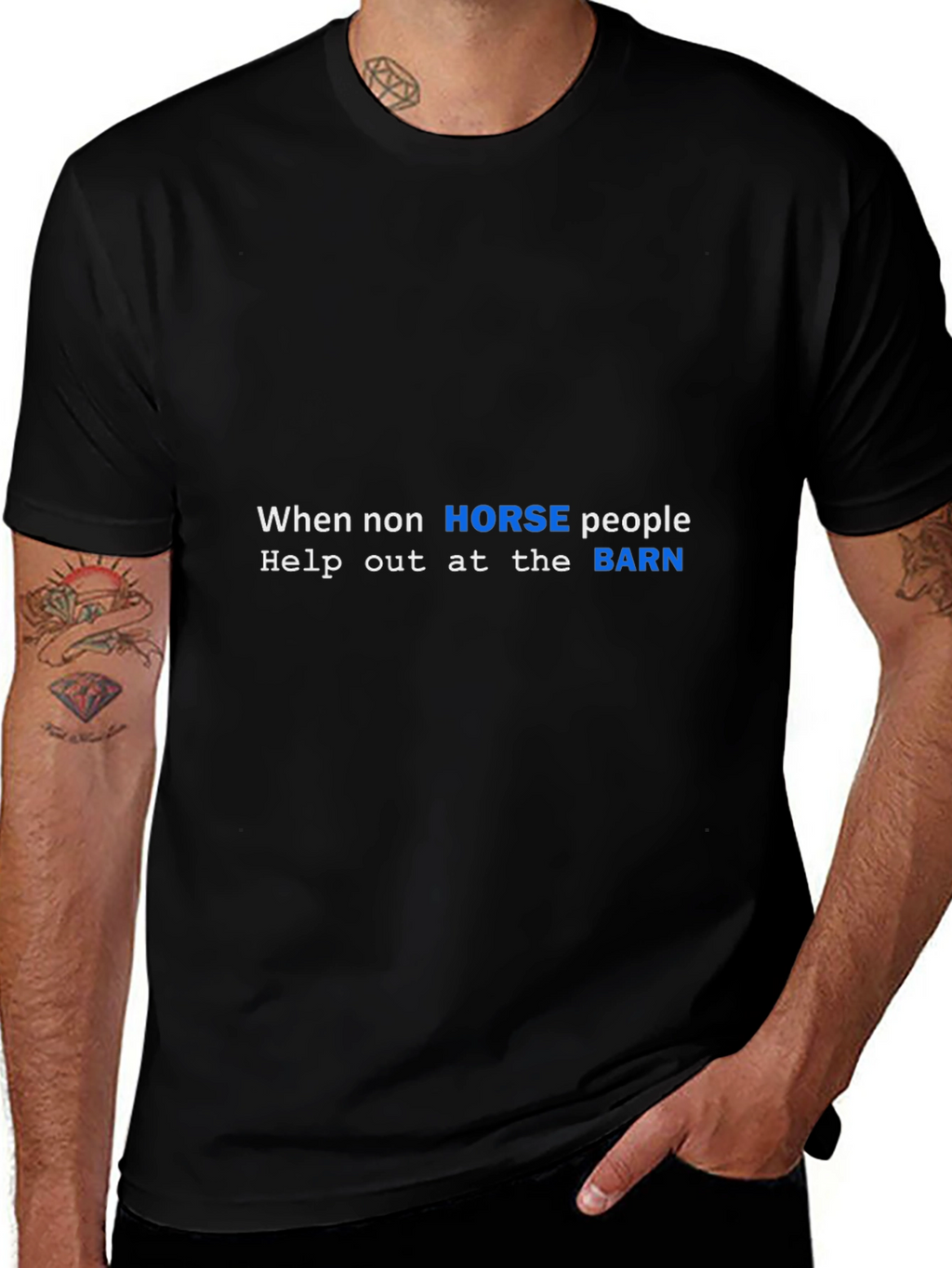 Horse People Barn Humor Black T-Shirt